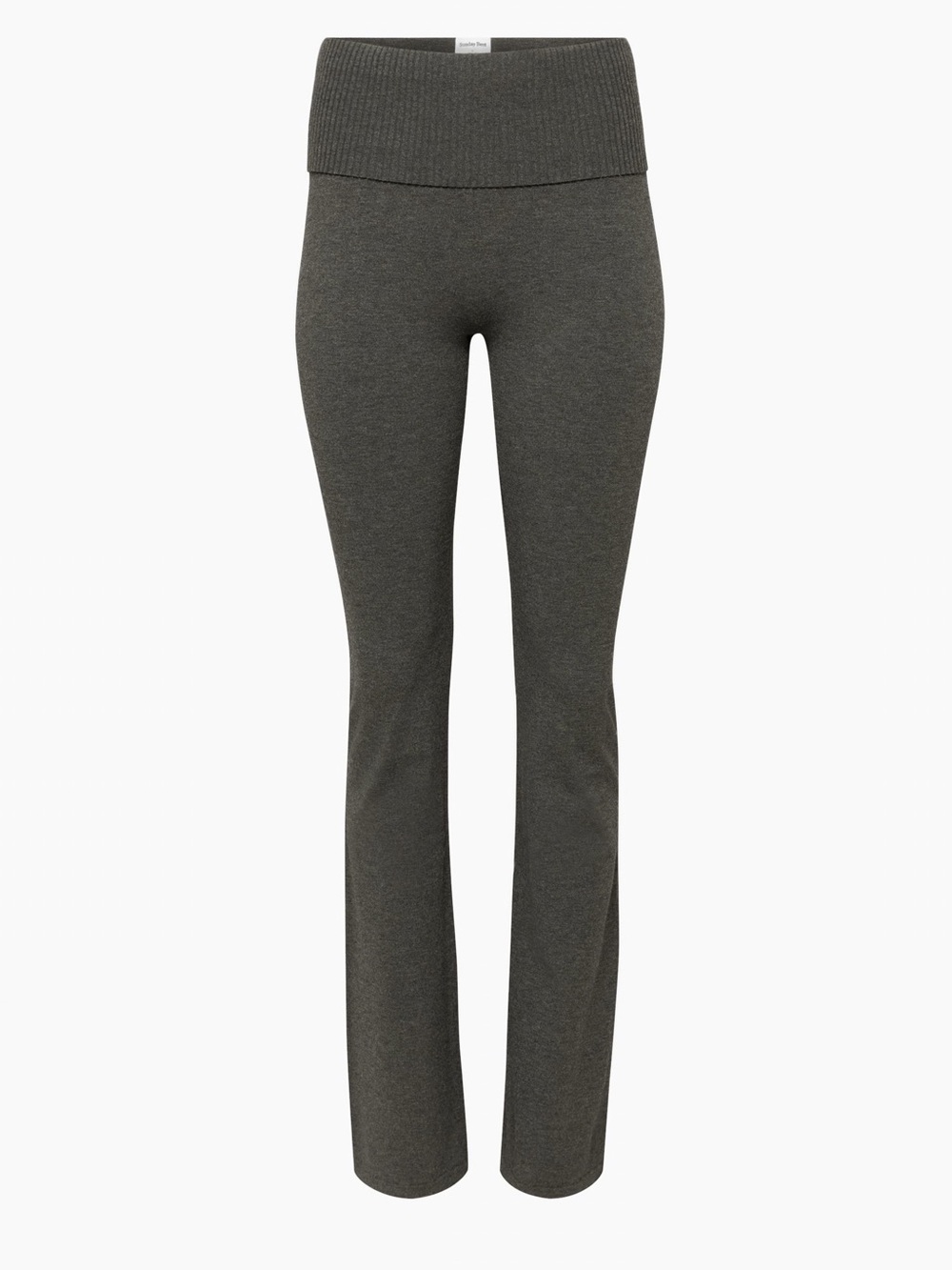 Sunday Best Heather Charcoal Gray Rib-Waist Bootcut Knit Pants